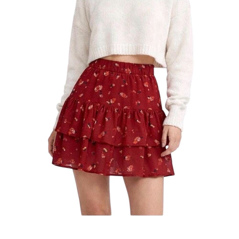 Free People XS "From the Valley" tiered ruffle mini skirt SK2 3368